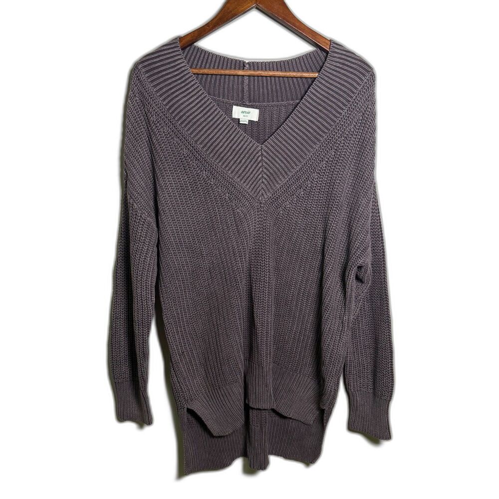 Aerie Sweater Tunic Size XSmall Gray Purple NWT Lounge